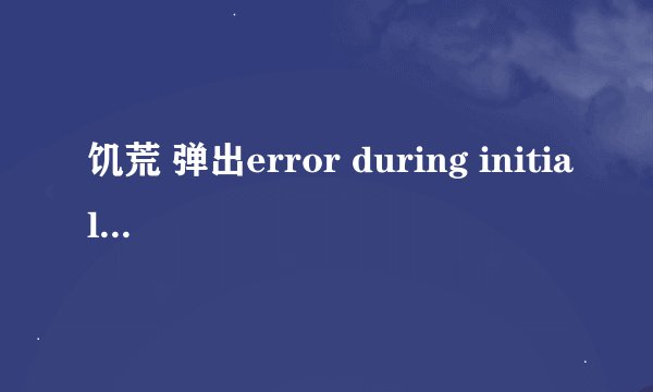 饥荒 弹出error during initialization