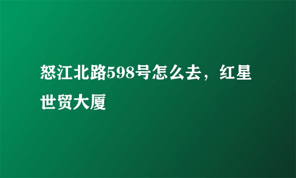 怒江北路598号怎么去，红星世贸大厦