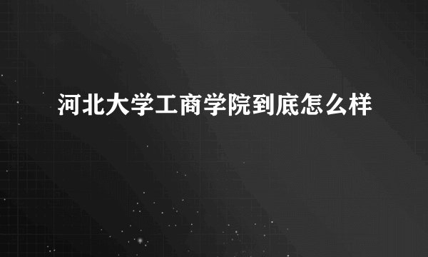 河北大学工商学院到底怎么样