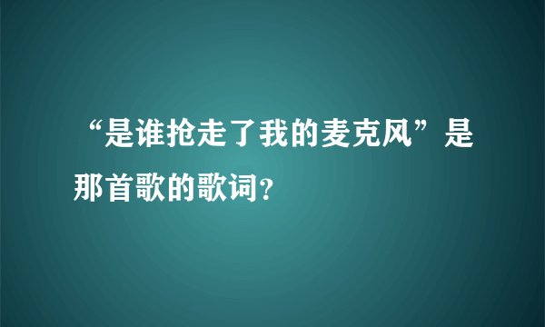 “是谁抢走了我的麦克风”是那首歌的歌词？