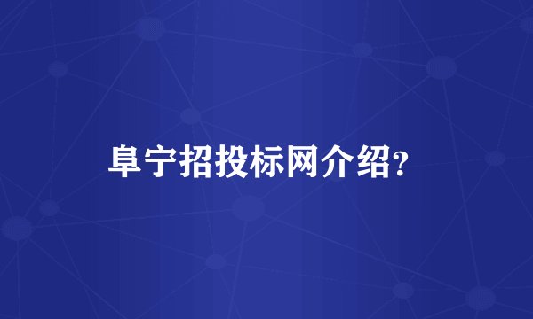 阜宁招投标网介绍？