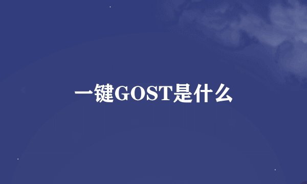 一键GOST是什么