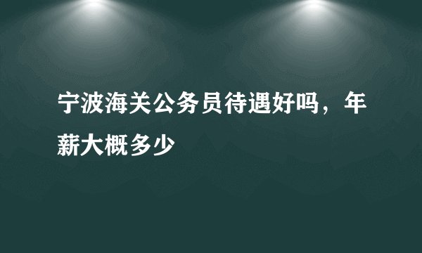 宁波海关公务员待遇好吗，年薪大概多少
