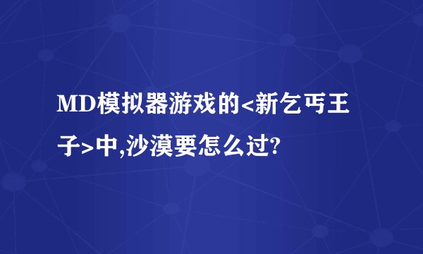 MD模拟器游戏的<新乞丐王子>中,沙漠要怎么过?