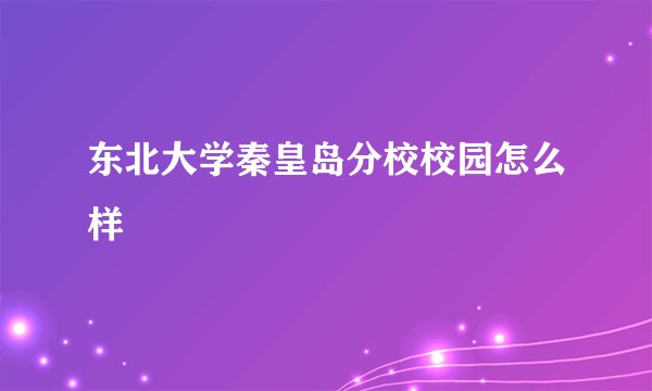东北大学秦皇岛分校校园怎么样