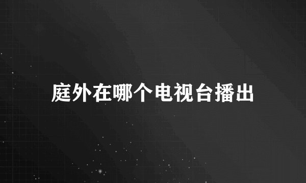 庭外在哪个电视台播出