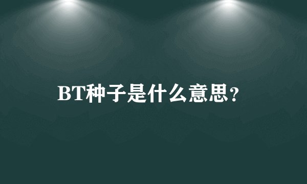 BT种子是什么意思？