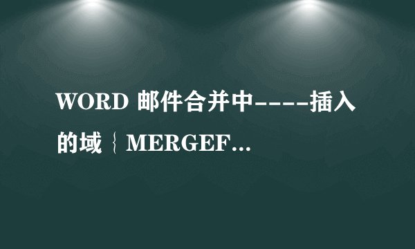 WORD 邮件合并中----插入的域｛MERGEFIELD 