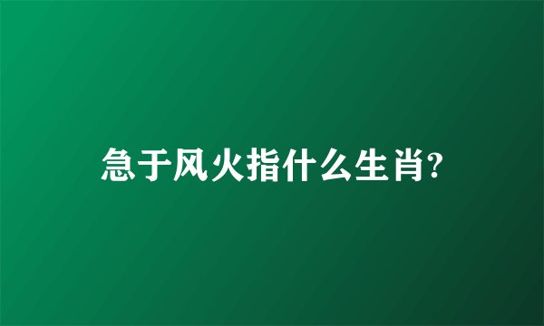 急于风火指什么生肖?