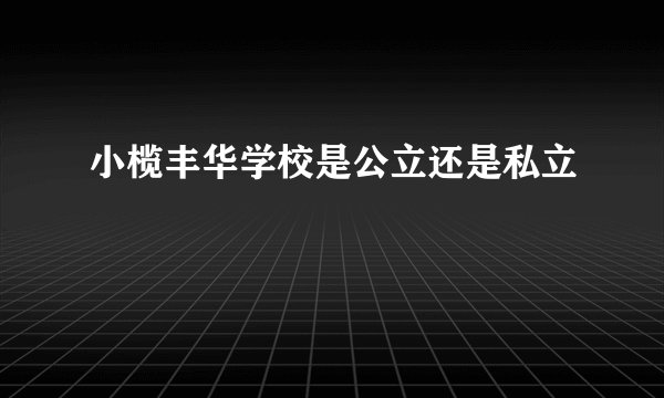 小榄丰华学校是公立还是私立
