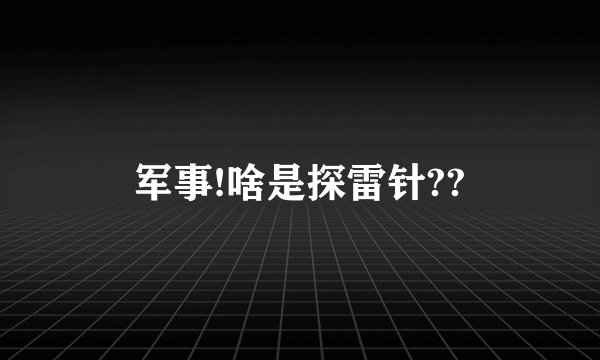 军事!啥是探雷针??