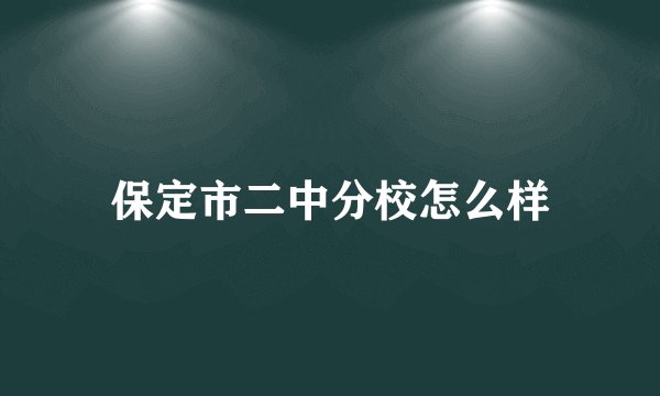 保定市二中分校怎么样