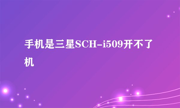 手机是三星SCH-i509开不了机