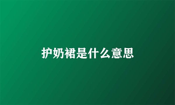 护奶裙是什么意思
