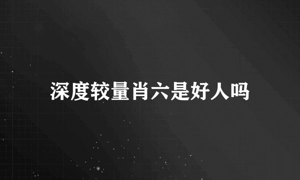 深度较量肖六是好人吗