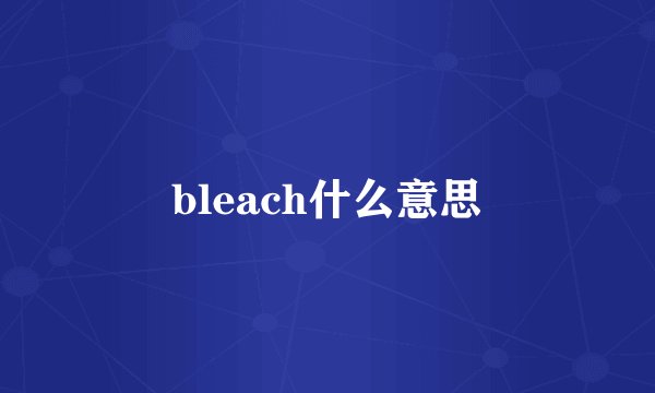 bleach什么意思