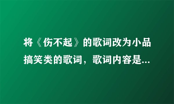 将《伤不起》的歌词改为小品搞笑类的歌词，歌词内容是关于考试失败的