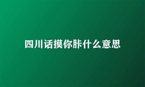 四川话摸你胩什么意思