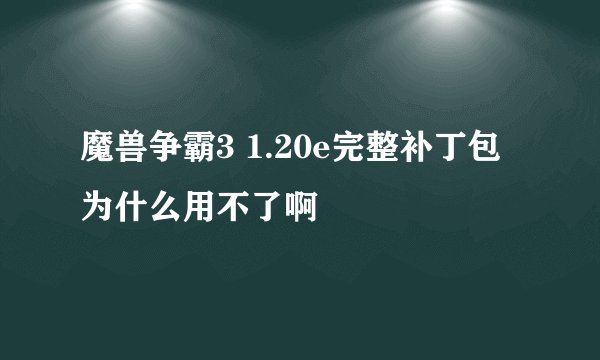魔兽争霸3 1.20e完整补丁包为什么用不了啊