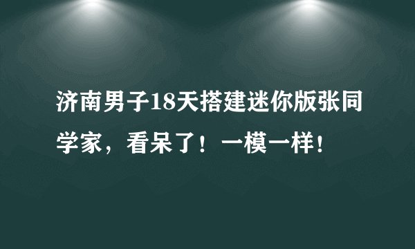 济南男子18天搭建迷你版张同学家，看呆了！一模一样！