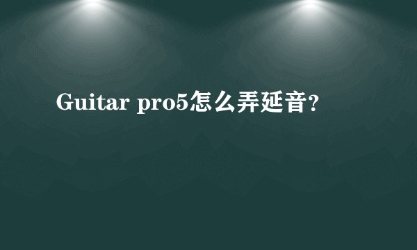 Guitar pro5怎么弄延音？