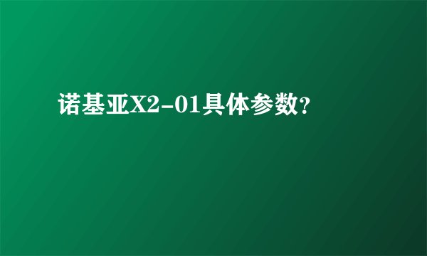 诺基亚X2-01具体参数？