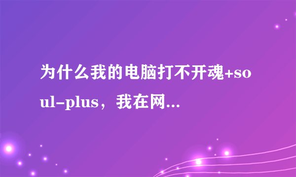 为什么我的电脑打不开魂+soul-plus，我在网吧可以打开的