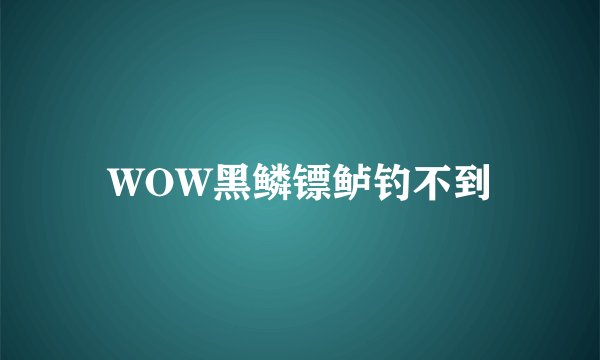 WOW黑鳞镖鲈钓不到