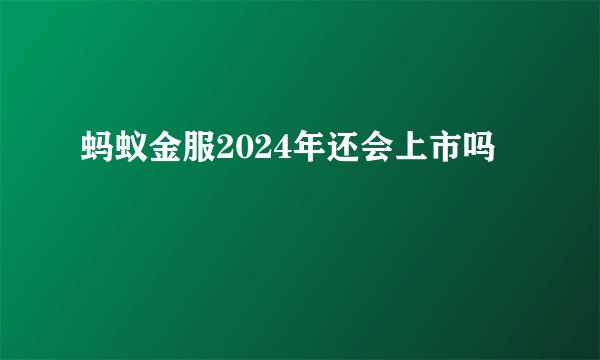 蚂蚁金服2024年还会上市吗