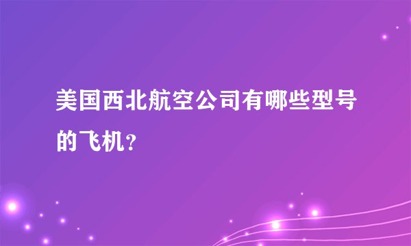 美国西北航空公司有哪些型号的飞机？