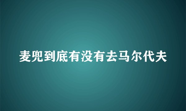 麦兜到底有没有去马尔代夫