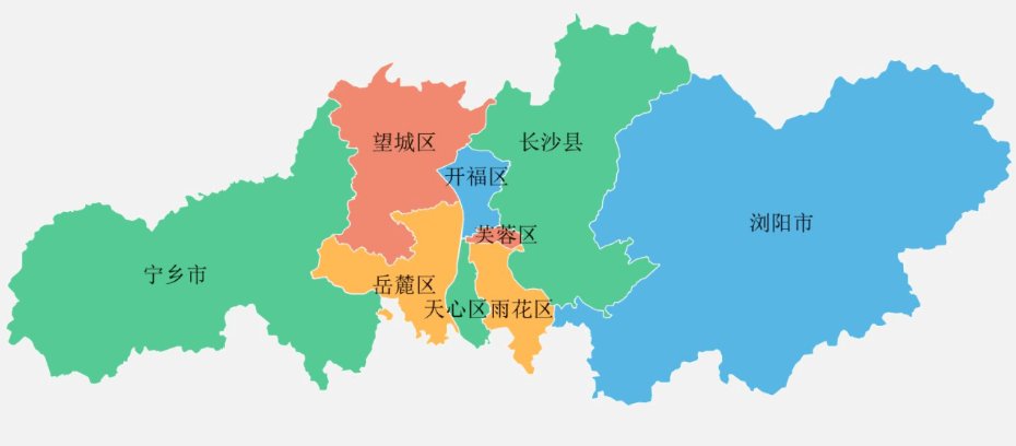 长沙区域划分地图