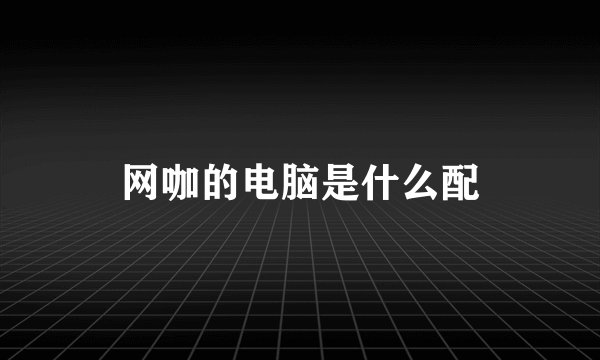 网咖的电脑是什么配