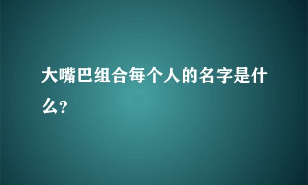 大嘴巴组合每个人的名字是什么？