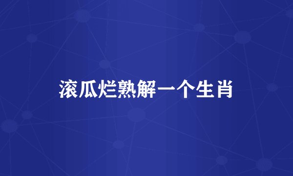 滚瓜烂熟解一个生肖