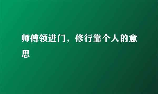 师傅领进门，修行靠个人的意思