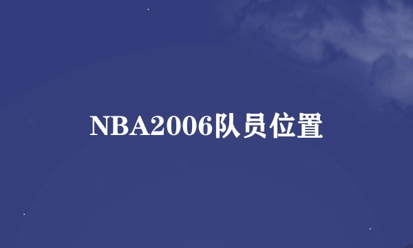 NBA2006队员位置