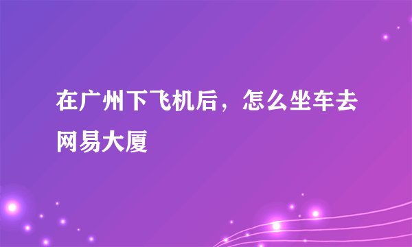 在广州下飞机后，怎么坐车去网易大厦