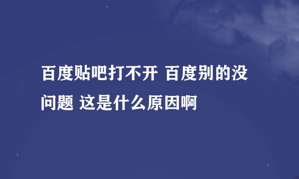 百度贴吧打不开 百度别的没问题 这是什么原因啊
