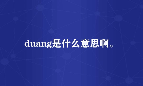 duang是什么意思啊。