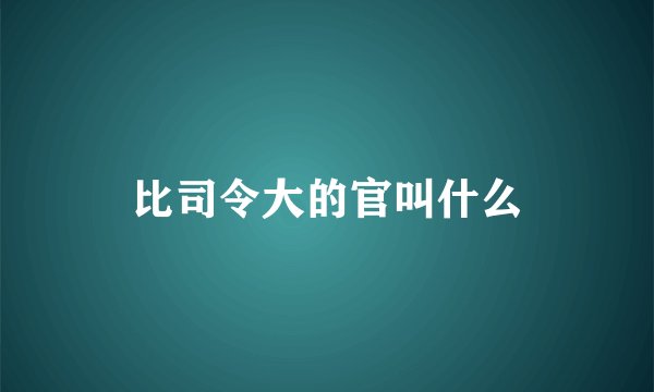 比司令大的官叫什么