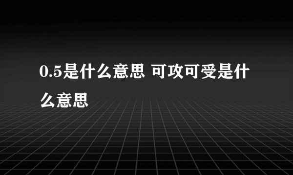 0.5是什么意思 可攻可受是什么意思