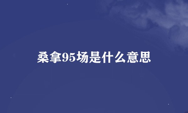 桑拿95场是什么意思