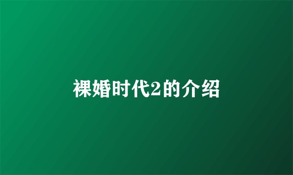 裸婚时代2的介绍