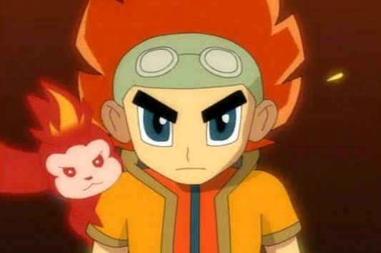 求一部动画片，主角的宠物是火神兽，可以用卡片发招，后期还可以和宠物合体的动画片！！跪求！！