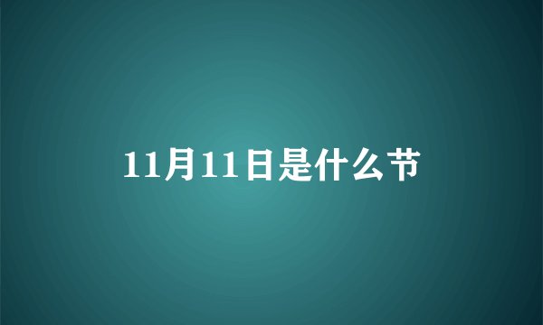 11月11日是什么节