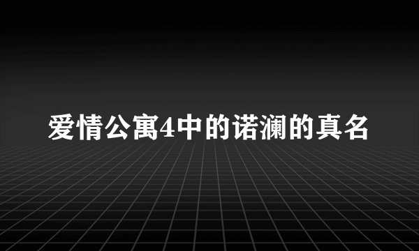 爱情公寓4中的诺澜的真名