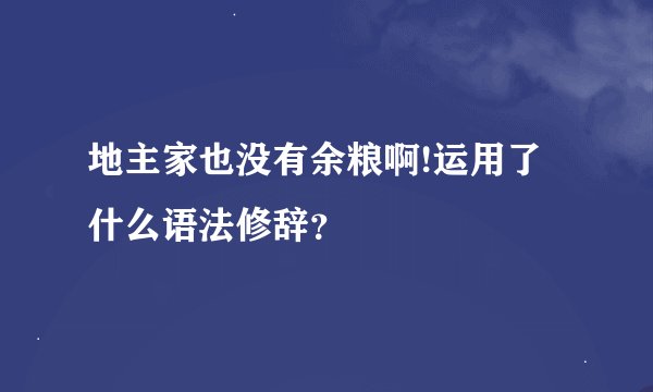 地主家也没有余粮啊!运用了什么语法修辞？