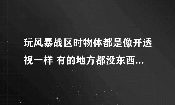 玩风暴战区时物体都是像开透视一样 有的地方都没东西都是缺着一片片的