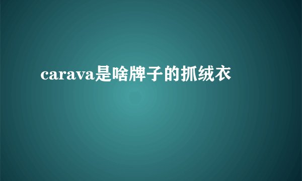 carava是啥牌子的抓绒衣